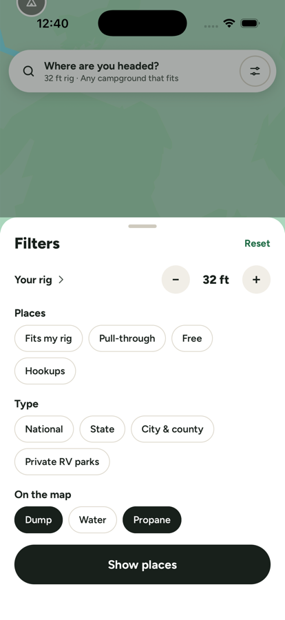 RigStop filters: rig length, fits my rig, pull-through, hookups